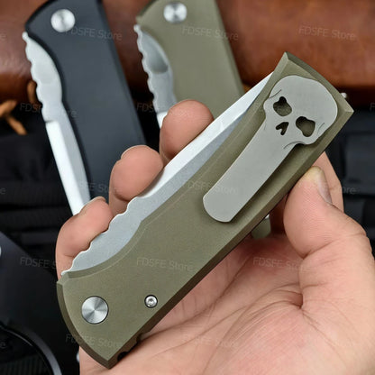 229 Premium D2 Steel Folding Knife with T6 Aluminum Handle, Lightweight Portable EDC Outdoor Utility Knife, Non-slip Cutting Tool, Perfect for Camping, Hiking, Fishing, Traveling and Daily Outdoor Household Tasks