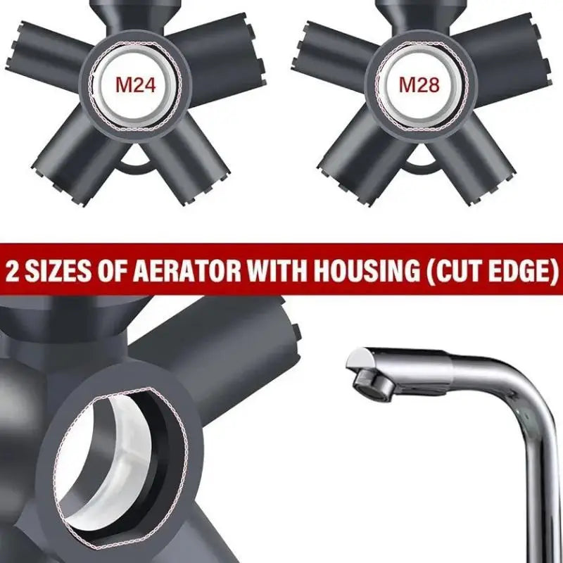 2026 NEW Multifunctional 10 In 1 Faucet Aerator Key 1Pcs ABS Removal Tool For Round Cut Edge Aerator With Housing Disassembly