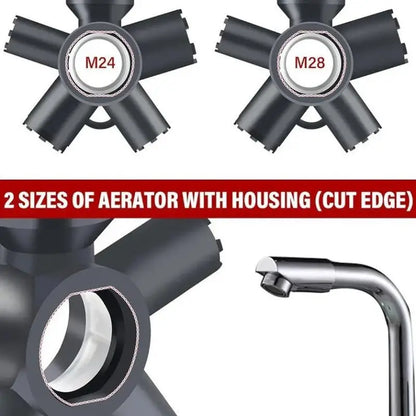 2026 NEW Multifunctional 10 In 1 Faucet Aerator Key 1Pcs ABS Removal Tool For Round Cut Edge Aerator With Housing Disassembly