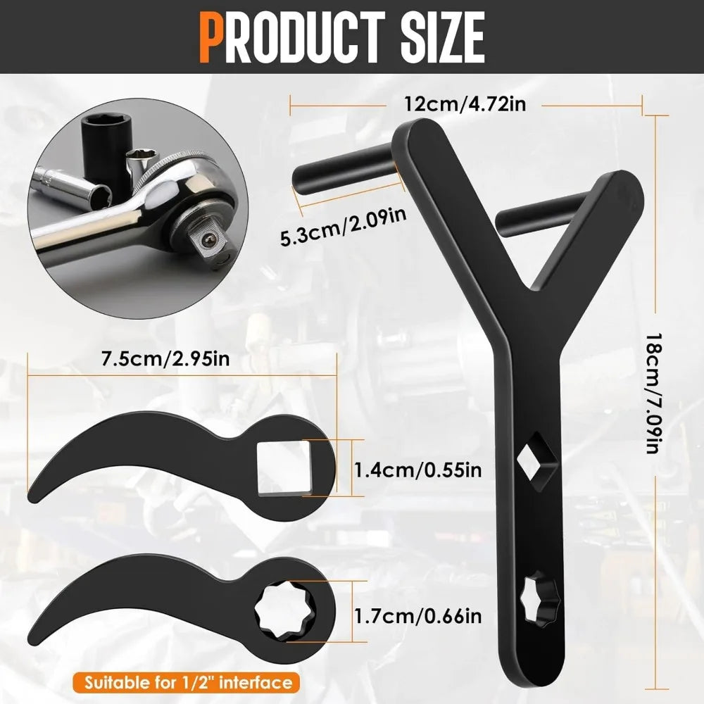 1Set Car Lower Control Arm Prying Tool Pry Bar Wrench for 1/2 Ratchet Open-end Wrench Half Shaft Drive Shaft Disassembly Tool