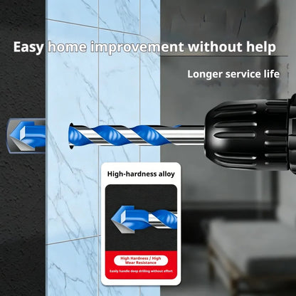 Blue Multifunction Carbide Masonry Drill Bit,Triangle Shank Tile & Concrete Drill Bits for Ceramic, Brick, Glass & Wood Drilling