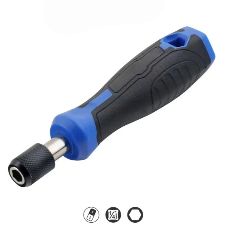 1/4 (6.35mm) Hi-Spec Ratchet Screwdriver Bit Set Multifunctional Magnetic Bit Driver Holder Handle Slotted Hex Torx Phillips Bit