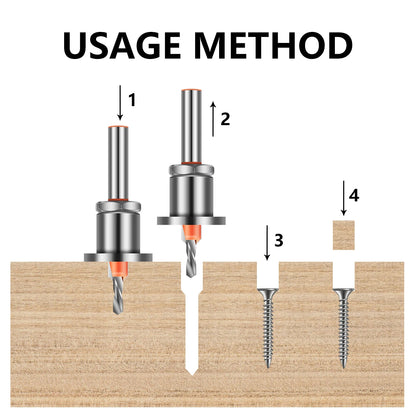 8mm Shank Countersink Drill Bit With Stop Alloy Head Taper Hole Step Drill For Wood Screw Installation Woodworking Drilling
