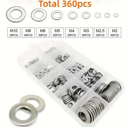 80-580pcs Aluminum Flat Washer Assortment Kit Aluminum Flat Washers M2 M2.5 M3 M4 M5 M6 M8 M10 M12 Washer Flat Ring Gasket Rings