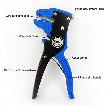 Bomurph Automatic Wire Stripper and Cutter, 2 in 1 Adjustable Electrical Cable Wire Stripping Tool Eagle Nose Pliers