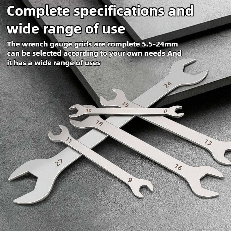Ultrathin Thin Wrench Large Opening Dual Purpose Wrench Thin Dual Purpose Wrench 5.5-11mm 12-16mm 17-22mm 3PCS Hardware Tool