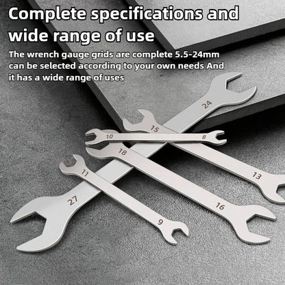 Ultrathin Thin Wrench Large Opening Dual Purpose Wrench Thin Dual Purpose Wrench 5.5-11mm 12-16mm 17-22mm 3PCS Hardware Tool