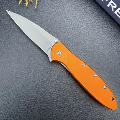 KS Leek 1660 Aluminum Folding Knife with 8Cr13Mov Blade Window Breaker Self-defense and Protection Tool Outdoor Fishing Knife
