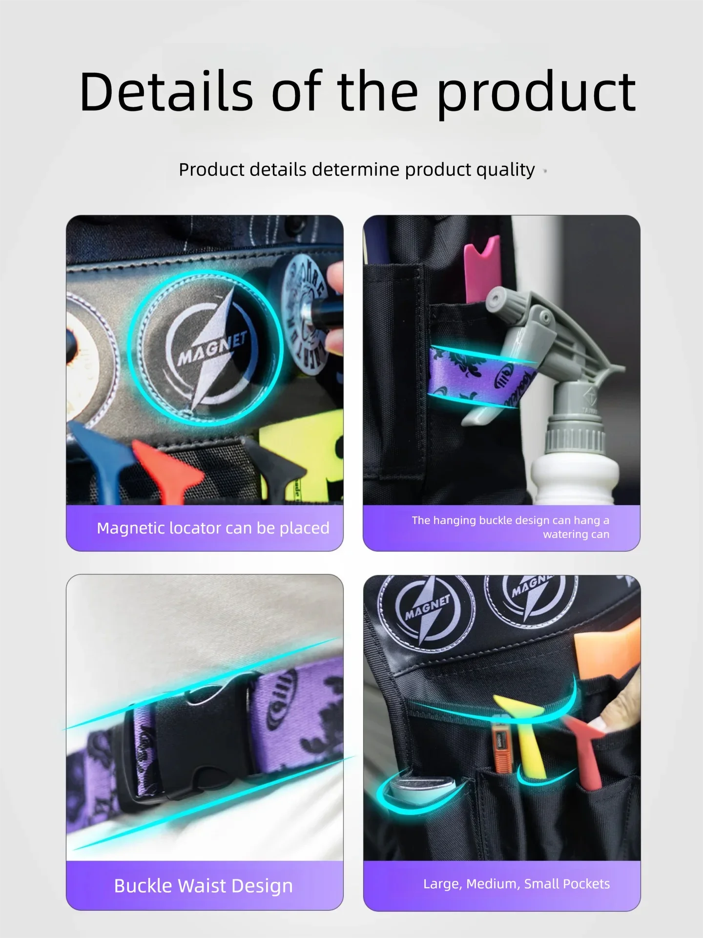 Convenient Multi-Functional Car Film Tool Kit Color Changing Car Wrap Storage Oxford Cloth Tool Waist Bag Professional Tool Bag