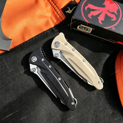 Multi-functional Folding Knife D2 Steel Blade G10 Handle Ergonomic Grip Outdoor Camping Hiking Fishing EDC Fruit Knife Cutting Tool