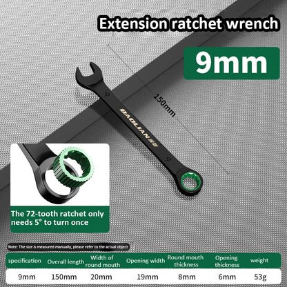 Dual-Purpose Wrench Fast Plum Blossom Ratchet Wrench Industrial Grade 72 Tooth Labor-Saving, Fast and Durable Dual-use Wrench
