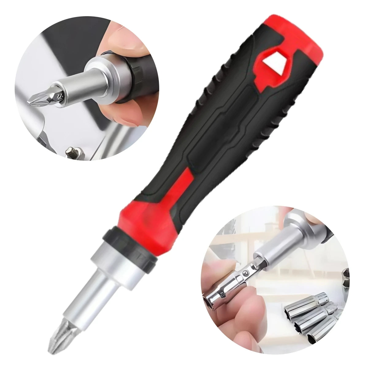 1/4 (6.35mm) Hi-Spec Ratchet Screwdriver Bit Set Multifunctional Magnetic Bit Driver Holder Handle Slotted Hex Torx Phillips Bit