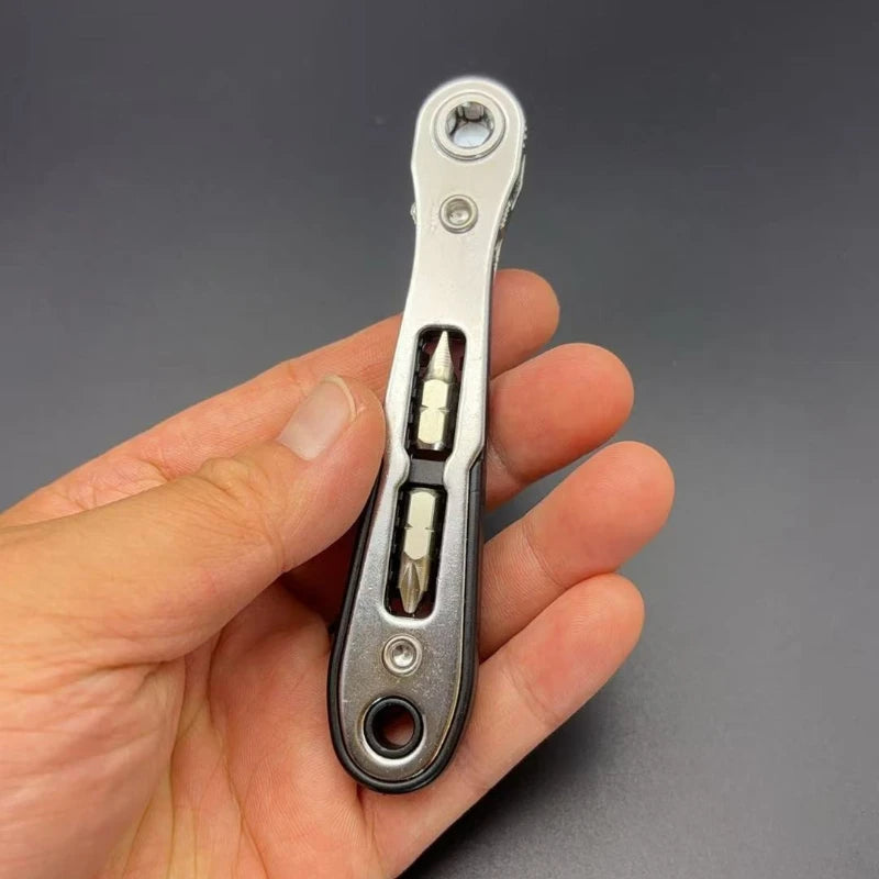 1/4 Bi Directional Mini Ratchet Screwdriver Set Multi Functional Home DIY Manual Tool, Suitable for Small Space Use
