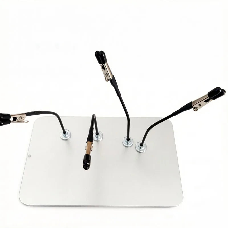 Universal PCB Holder Soldering Platform with Magnetic Pins Groove Fixtures Bendable Clips for Circuit Board Electronic Repair