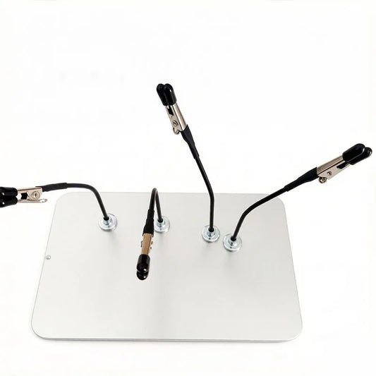 Universal PCB Holder Soldering Platform with Magnetic Pins Groove Fixtures Bendable Clips for Circuit Board Electronic Repair