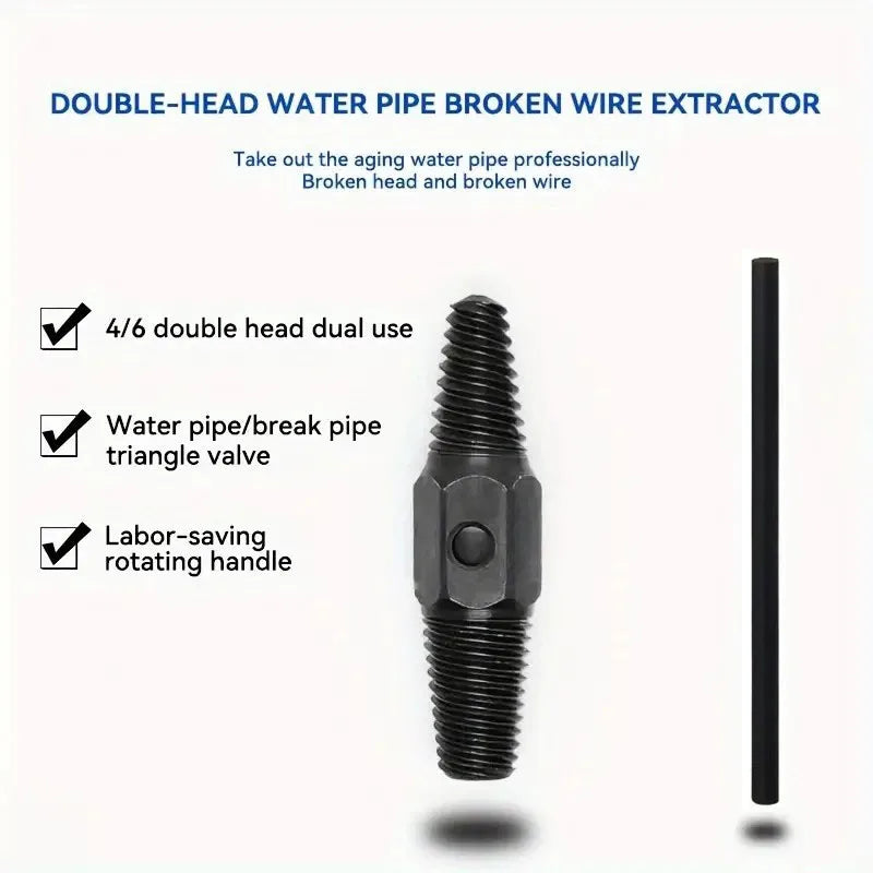 1Set Dual Purpose Pipe & Faucet Screw Extractor Tool for Removing Broken Stripped Or Damaged Bolts Home Repair Kit