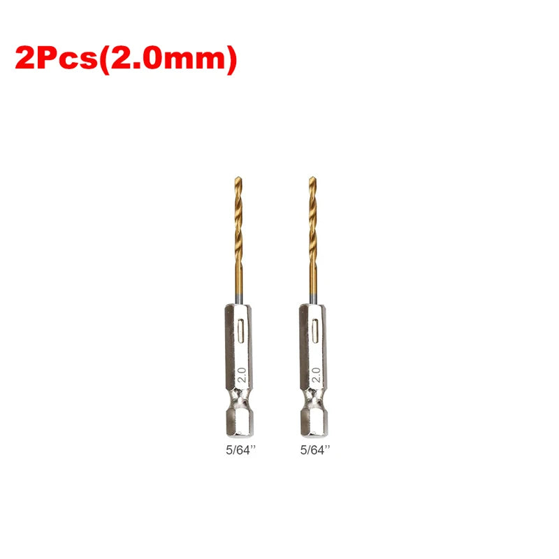 13PCS 1.5mm-6.5mm Drill Bit Set Titanium Coated High Speed Steel Hex Shank Hole Opener For Wood Plastic Aluminum