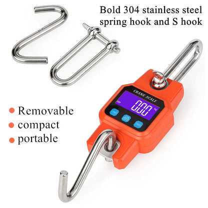 300kg 50g Bluetooth-compation Portable Electronic Hook Scale Charging Bluetooth Mini Lifting Scale For Household Use