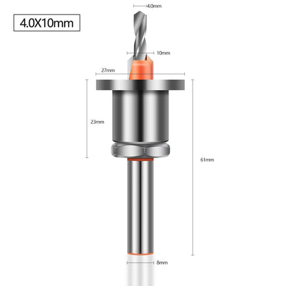 8mm Shank Countersink Drill Bit With Stop Alloy Head Taper Hole Step Drill For Wood Screw Installation Woodworking Drilling