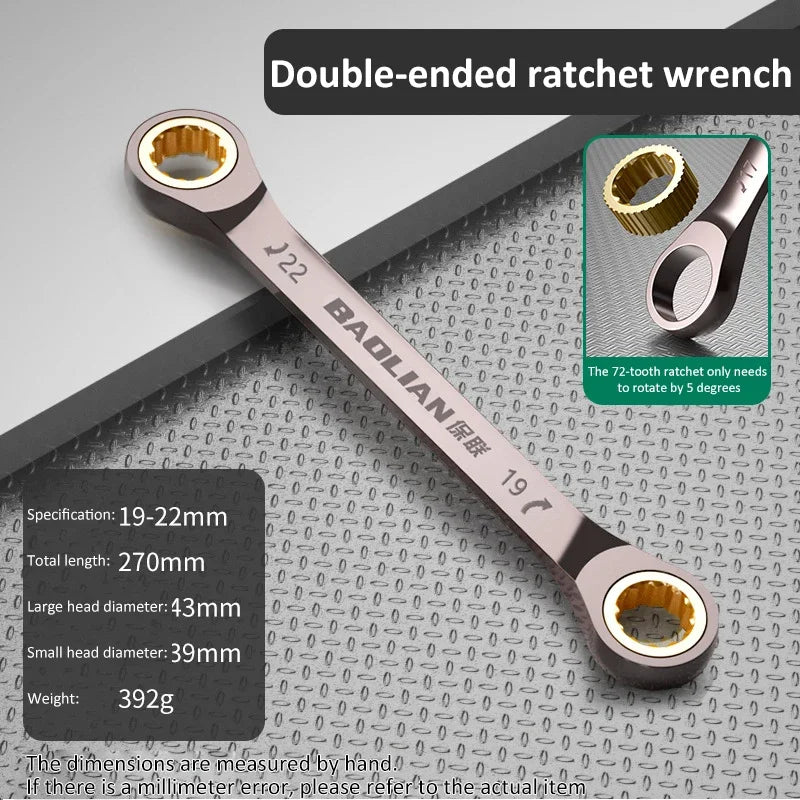 1Pc Dual-use Torx Wrench 6MM-27MM Dual Directional Plum Blossom Ratchet Wrench Universal Spanners for Car Repair Tools Hand Tool