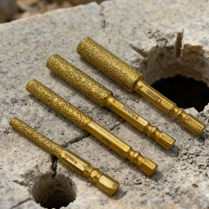 Hex Shank Diamond Core Bit Set - Dry Drilling for Ceramic Tile Granite Marble, Vacuum Brazed Hole Saw, No Water Needed