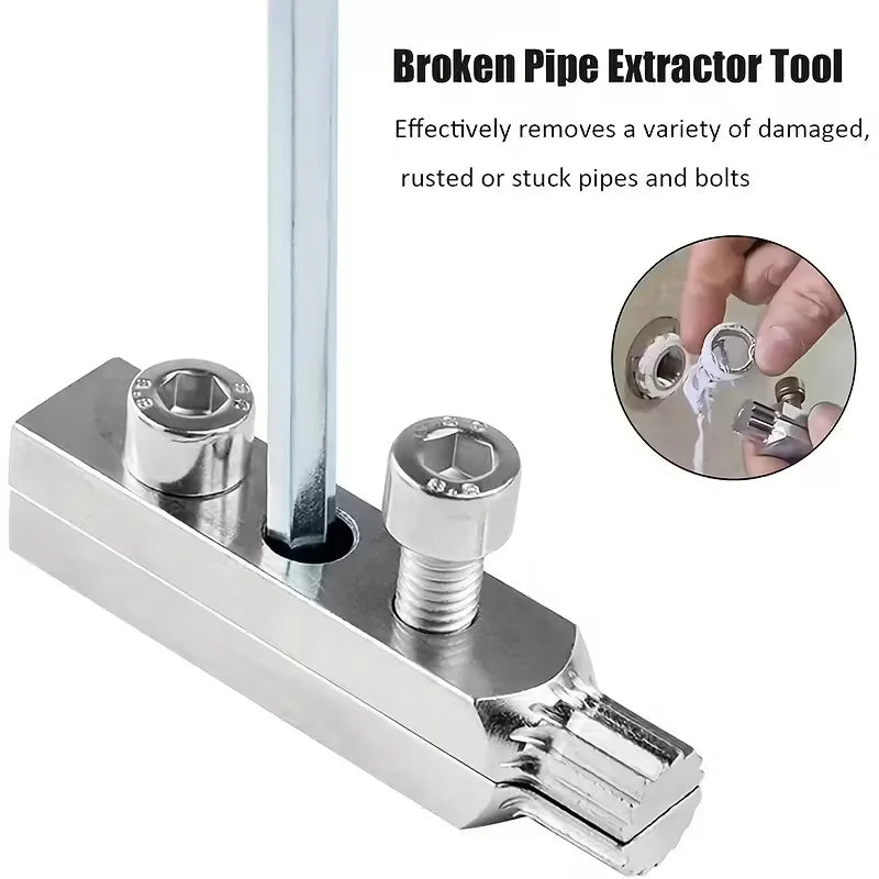 Faucet Valve Broken Thread Extractor - 1/2" & 3/4" Screw Removal Tool, Broken Bolt Extractor Kit for Home & Industrial Plumbing