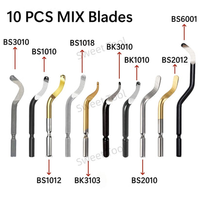 Deburring Tool Metal Handle with 1/10/11 Swivel Blades Burr Removal Reamer Tool for Plastic Metal Copper PVC Resin 3D Printing