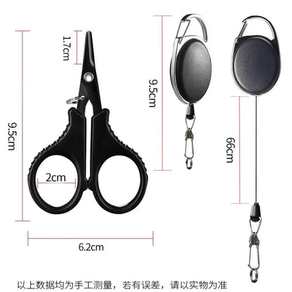 1set Titanium Coating Stainless Steel Fishing Scissor Plier Cut PE Braid Line Cutter Plies Carp Outdoor Fishing Accessories Tool