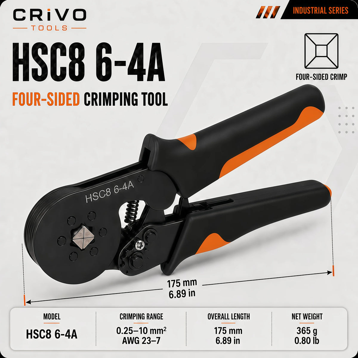 HSC8 6-4 Hexagonal Crimping Pliers with 300 PCS Multi-Specification Insulated Wire Ferrules Terminals Box Kit for Electrical Wir
