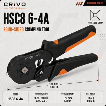 HSC8 6-4 Hexagonal Crimping Pliers with 300 PCS Multi-Specification Insulated Wire Ferrules Terminals Box Kit for Electrical Wir