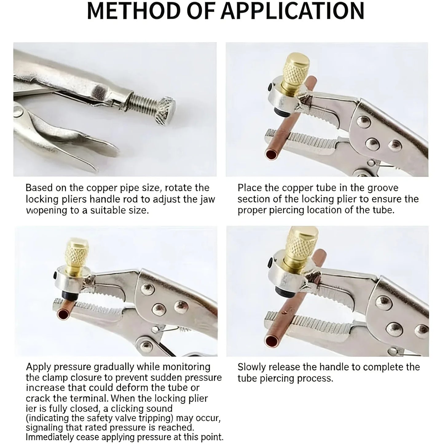 Refrigerant Recovery Pliers Air Conditioner Hose Locking Clamp Copper Pipe Crimper Tool HVAC Repair Crimping Pliers