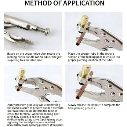 Refrigerant Recovery Pliers Air Conditioner Hose Locking Clamp Copper Pipe Crimper Tool HVAC Repair Crimping Pliers