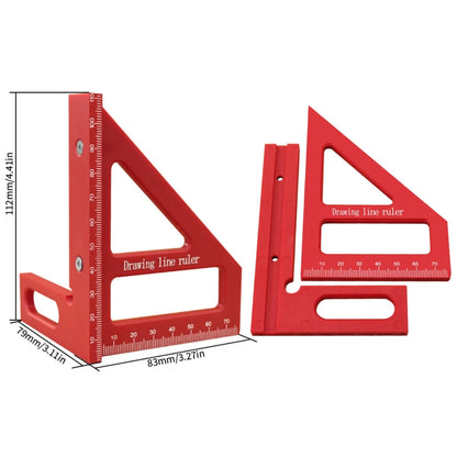 1/2PCS Woodworking Marking Tool Set,Center Line Scriber&45/90° Layout Square, Multi-Angle Plastic Measuring Gauge for Carpenters