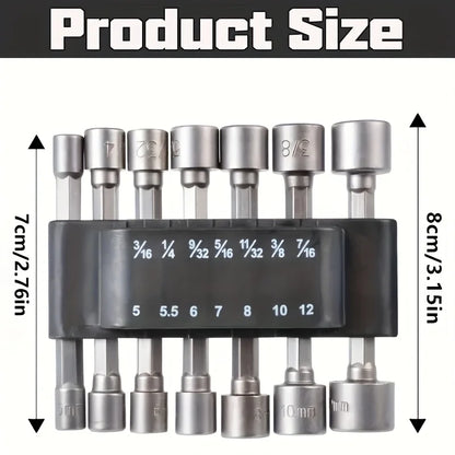 14pcs 5mm-12mm Hex Sockets Sleeve Nozzles Nut Driver Set Screwdriver Set Schroevendraaier Set Bits Sets Tools Socket Wrenches