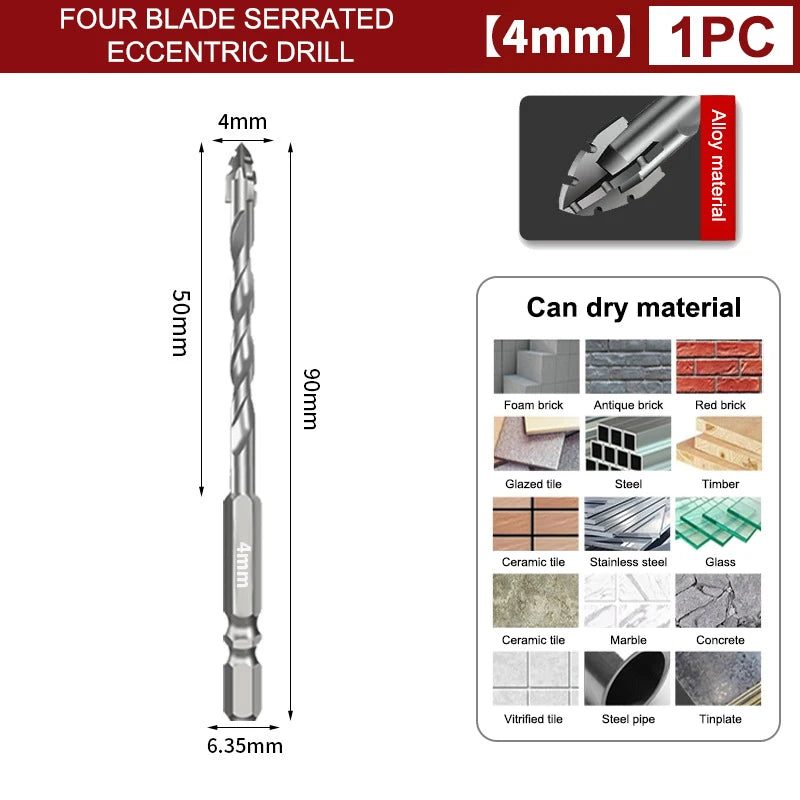 7pcs/sets Tungsten Steel Serrated Drilling Bit Set For Ceramic Plastic Tile Ceramic Glass Concrete