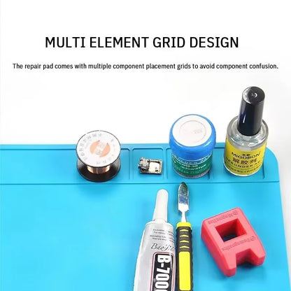 Soldering Mat ESD Antistatic Heat Resistant Insulation Work Mat Multi Component Placement Heat Insulation Pad