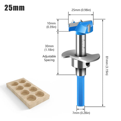 15mm-35mm Cobalt Steel Forstner Drill Bit Set
