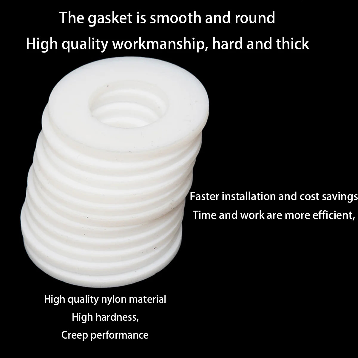 220-piece white nylon flat washer set: sizes M2-M18, plastic nylon washers, plastic flat washers, O-rings.
