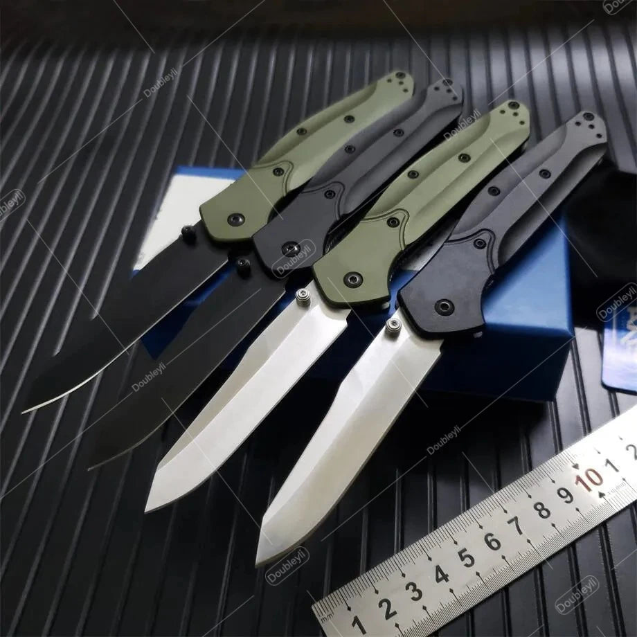 Ideal Gift for Men BM 940 Folding Knife S30V Satin Plain Blade Green / Black Aluminum Handle Compact Utility EDC Tools Camping Outdoor Pocket Knife