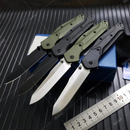 Ideal Gift for Men BM 940 Folding Knife S30V Satin Plain Blade Green / Black Aluminum Handle Compact Utility EDC Tools Camping Outdoor Pocket Knife