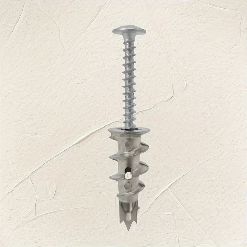 25Set of Diamond Coated Board Anchors Spiral Expansion Screws，Heavy Duty Metal Wall Anchors，Spiral Expansion Tube Screw，Embedded