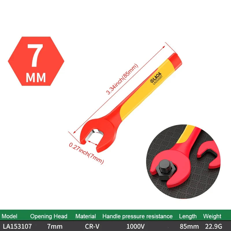 LAOA VDE Insulated Wrenches Multifunctional VDE Open-End Wrenches Manual Household Electrical Tools