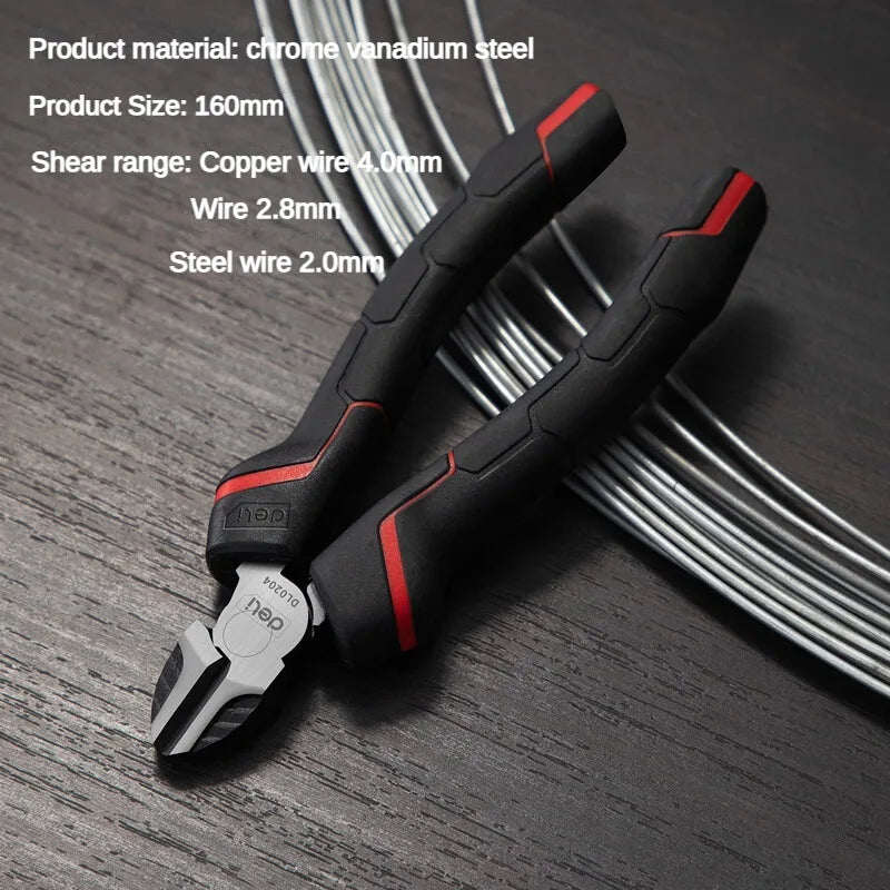 Deli 6" Multifunctional Universal Diagonal Pliers Needle Nose Pliers Hardware Tools Electrician Universal Wire Cutters