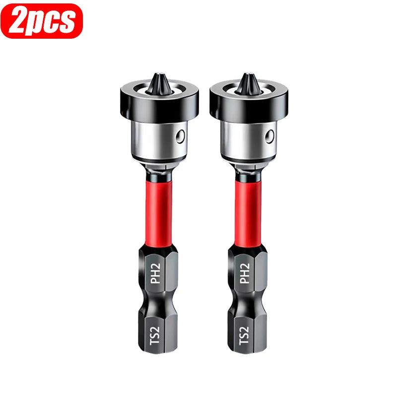 1/3/5pc Magnetic Drywall Screw Setter Bits PH2 Positioning Bits with Removable Aluminum Collar for Sheetrock Plasterboard Screws