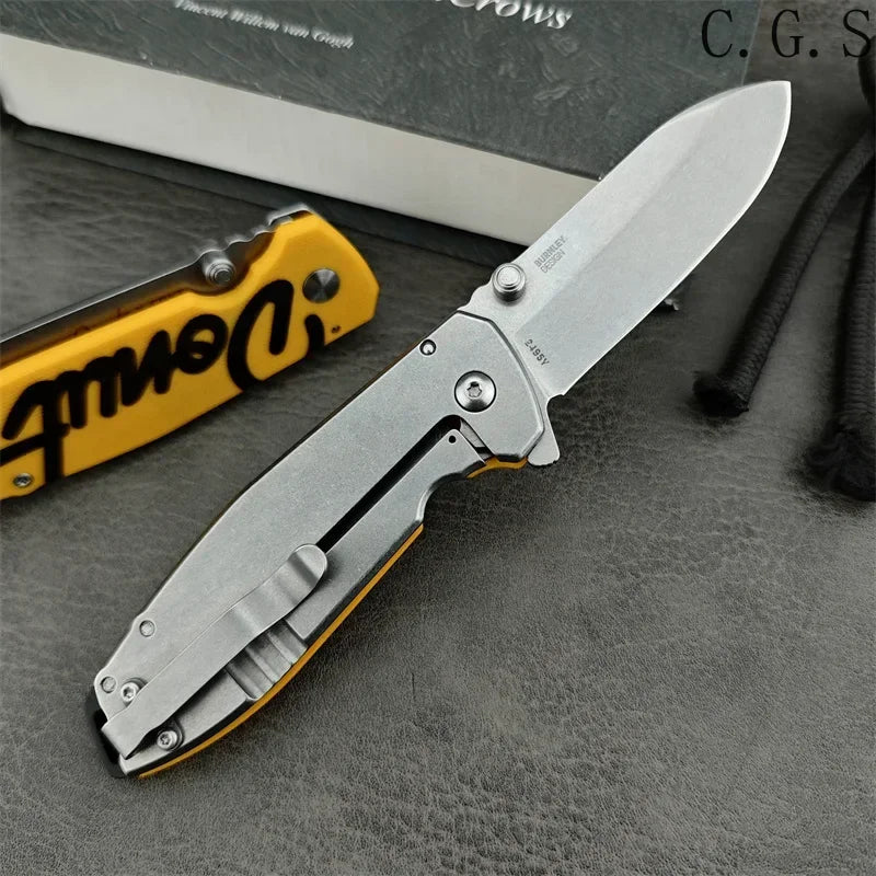 DONUT X Pocket Folding Knife D2 Steel Blade G10 Handle Outdoor Jungle Survival Self-defense Hunting Survival Tool