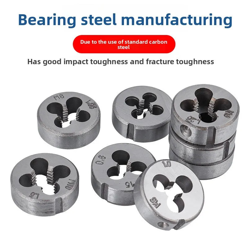 Manual Tap and Die Set with Drill Bits Reamers and Handle Tools for Thread Cutting DIY Hardware Kit Durable Steel
