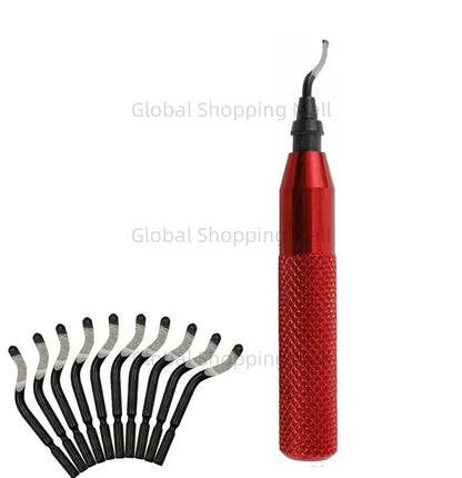 RB3000 Handle Burr Metal Deburring Tool With 10pcs BS1010 Trimming Blades Deburr Burr Scraper For Wood Plastic Reamer Tool