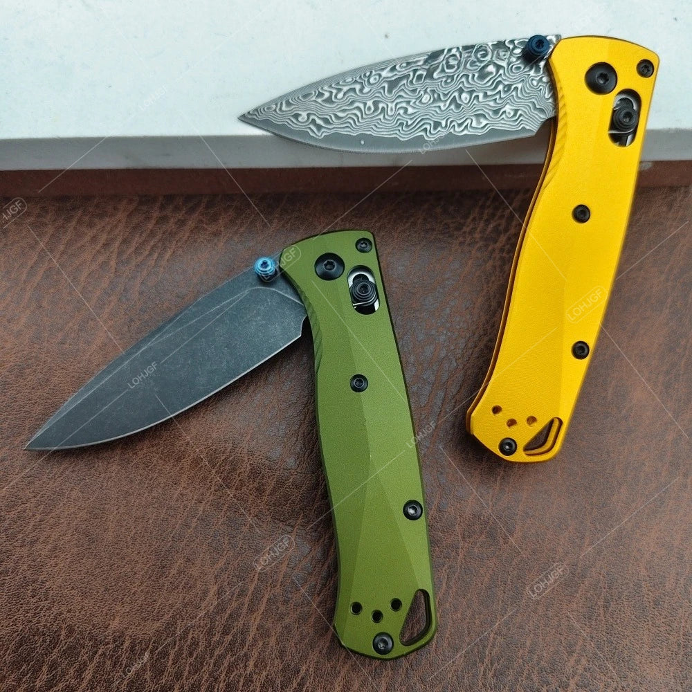 BM 533BK-2 Folding Knife & BM 533 Damascus Folding Knife with Pocket Clip Multi-functional Fishing Portable Outdoor EDC Knives