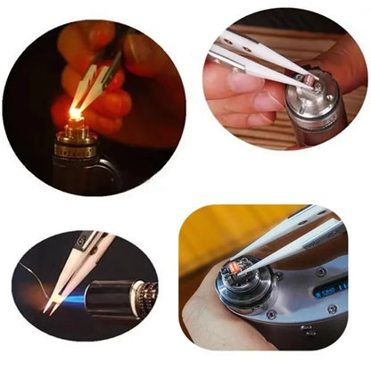 1/3 Pcs Precision Ceramic Straight Tip Soldering Tweezers Anti-Static Reverse Acid Resistant Electronic Repairing Tool