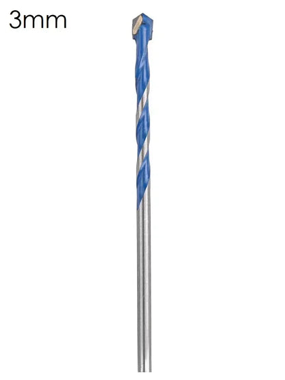 Blue Multifunction Carbide Masonry Drill Bit,Triangle Shank Tile & Concrete Drill Bits for Ceramic, Brick, Glass & Wood Drilling